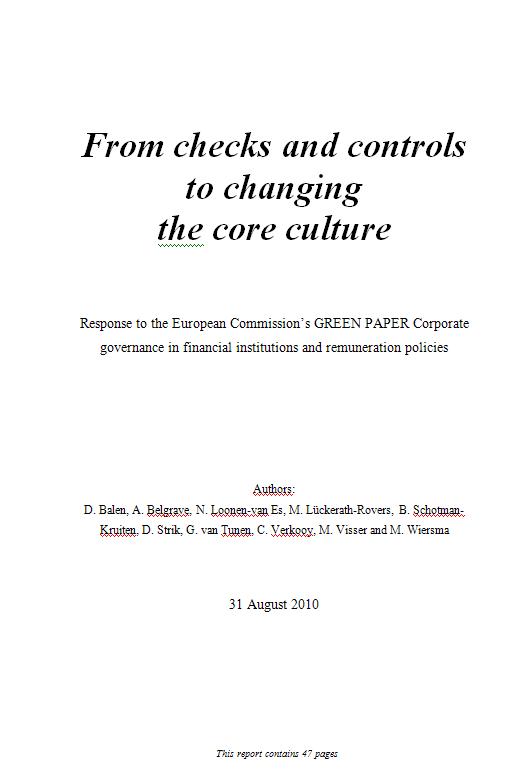 Plaatje bij From checks and controls to changing  the core culture